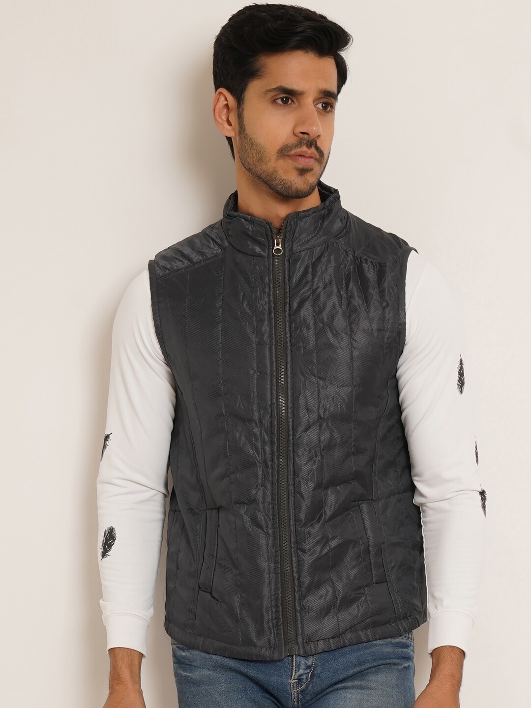 

IX IMPRESSION Mock Collar Sleeveless Lightweight Padded Jacket, Black
