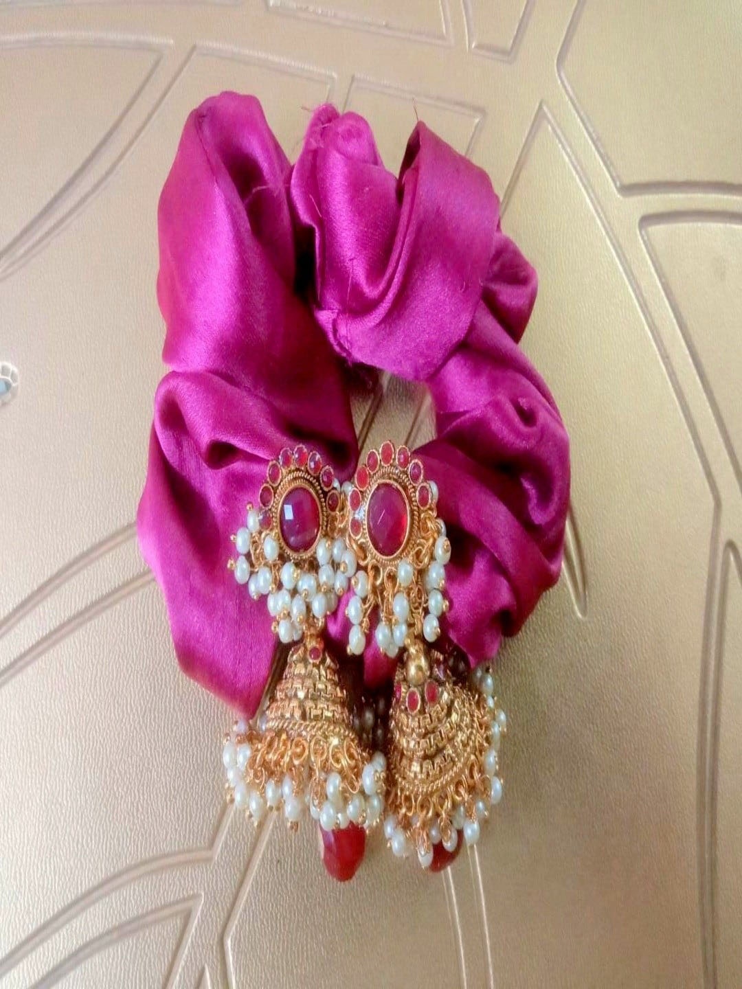 

Runjhun Gold-Toned Classic Jhumkas Earrings