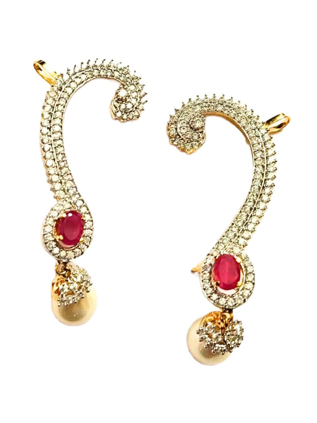 

Runjhun Gold-Plated Classic Ear Cuff, White