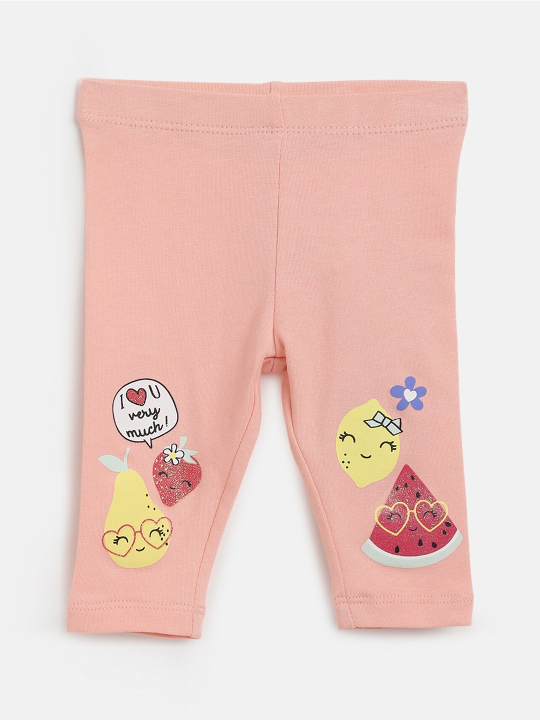 

Chicco Infants Girls Conversational Printed Leggings, Peach