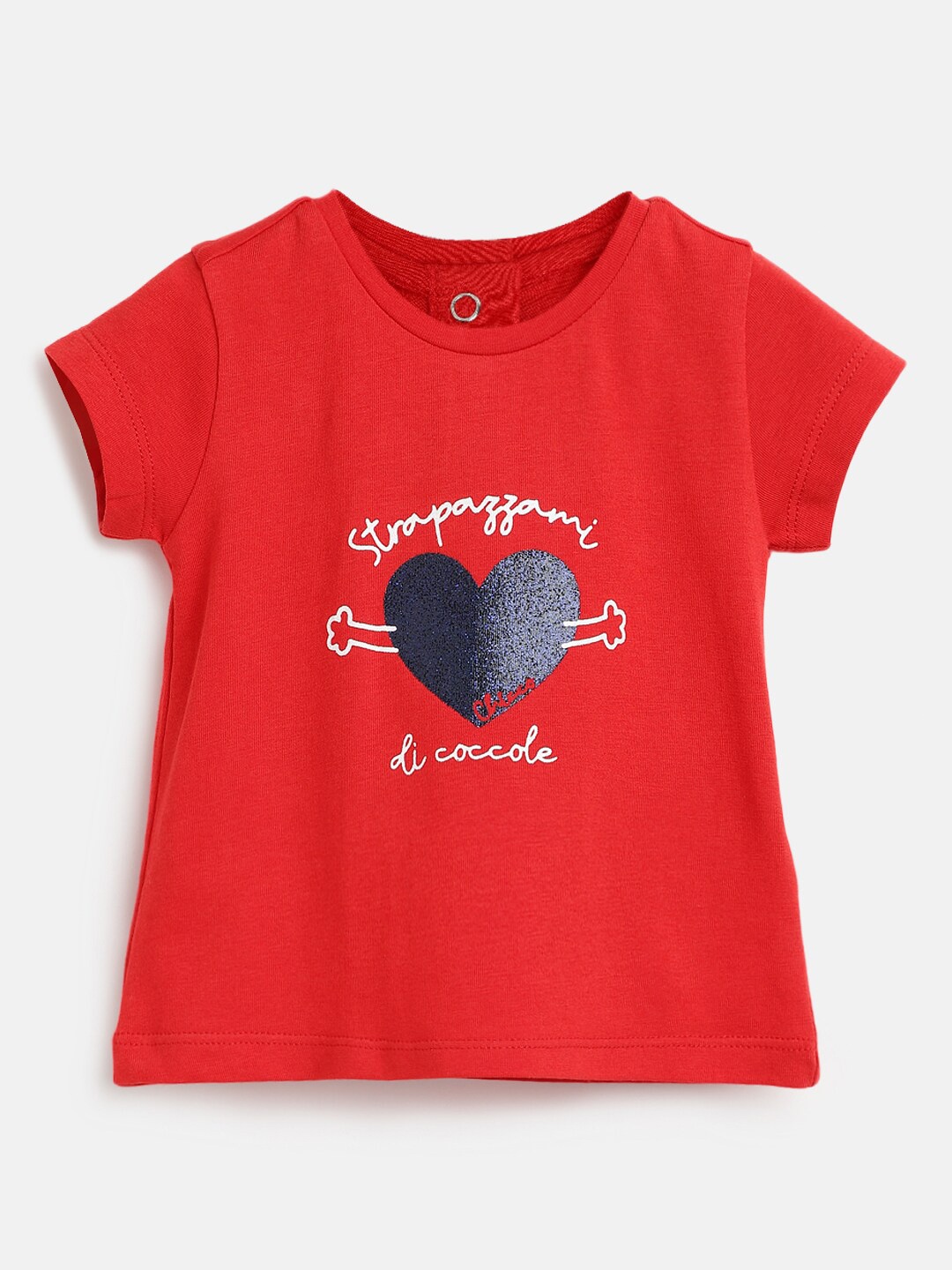 Chicco Girls Graphic Printed Cotton Top, Red