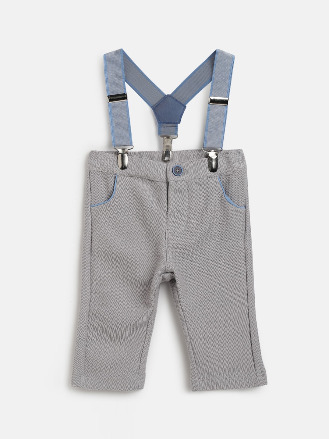 

Chicco Boys Striped Relaxed Trousers with Suspenders, Grey