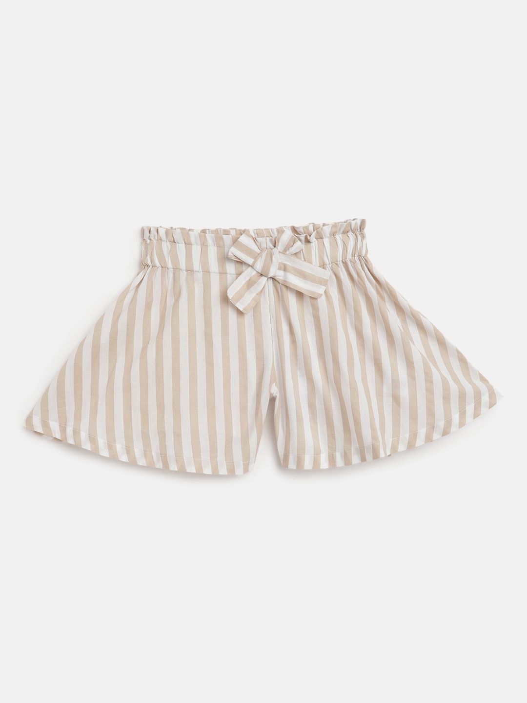 

Chicco Girls Striped Cotton Shorts, Beige