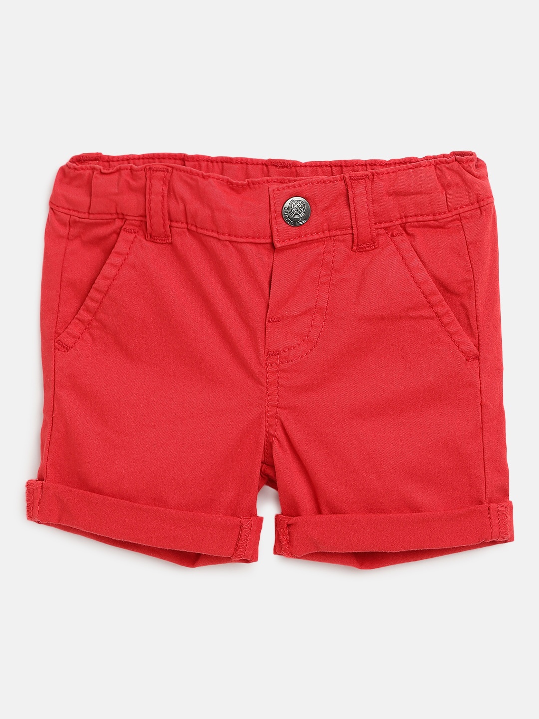 

Chicco Boys Mid-Rise Cotton Shorts, Red