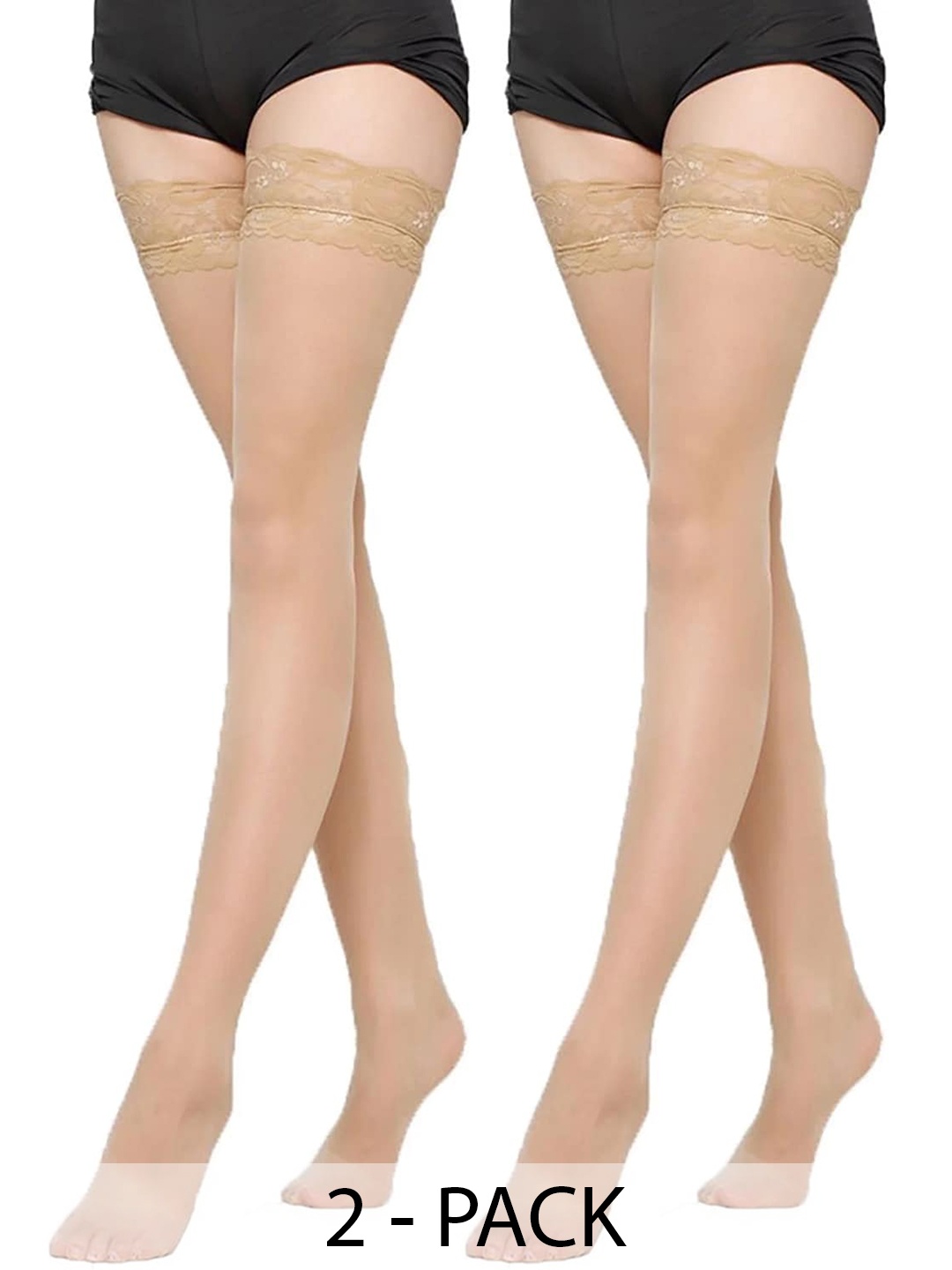 

BAESD Pack Of 2 Sheer Pantyhose Stockings, Beige