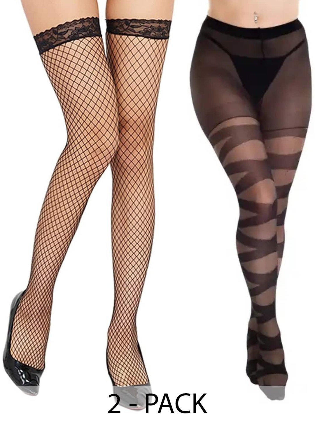 

BAESD Pack Of 2 Sheer Stockings, Black