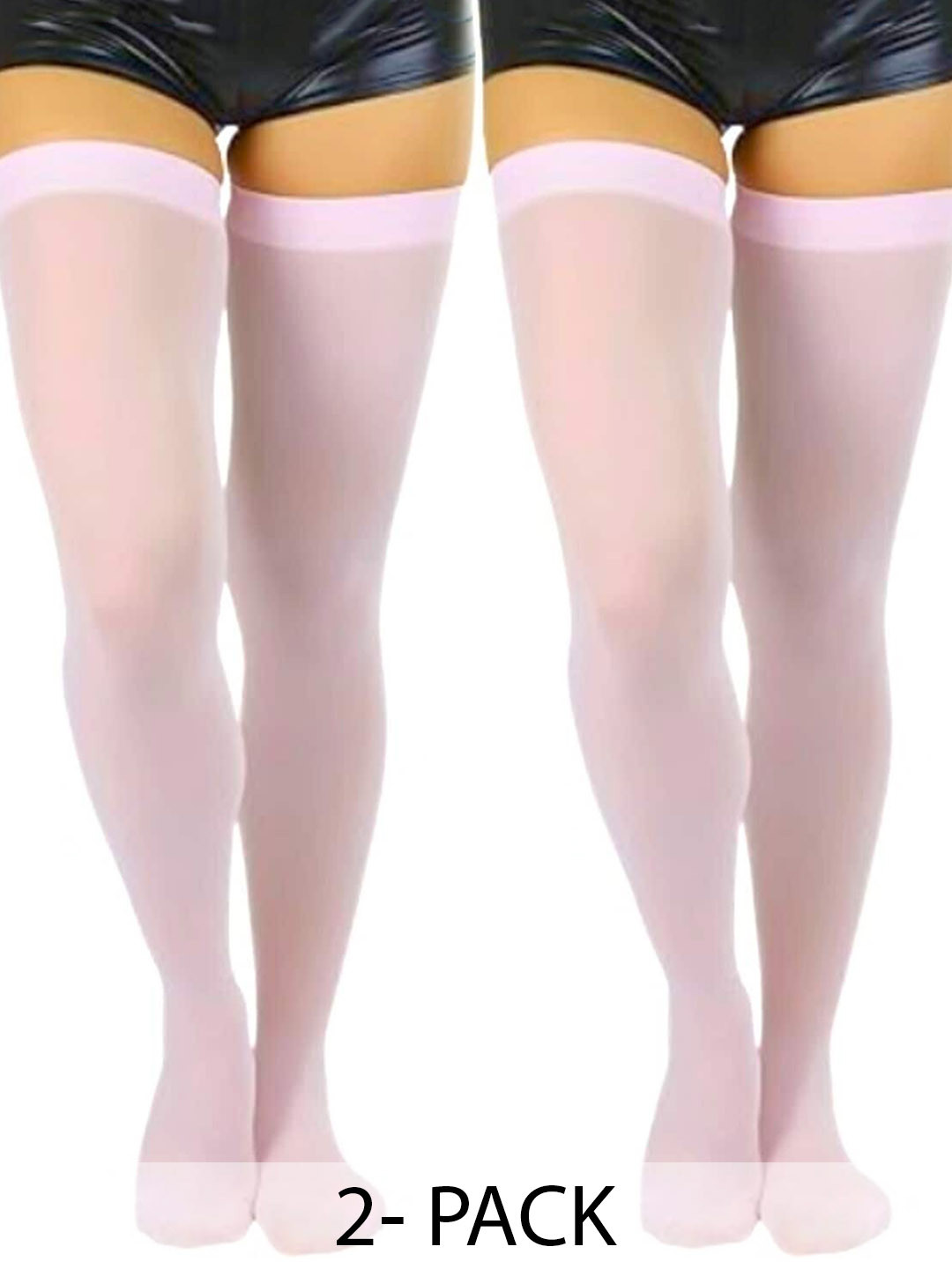 

BAESD Pack Of 2 Thigh High Sheer Stockings, Pink