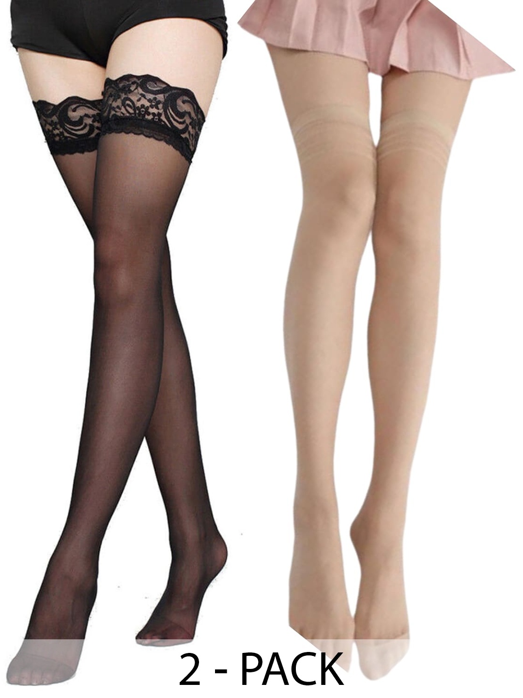 

BAESD Pack Of 2 Sheer Stockings, Black