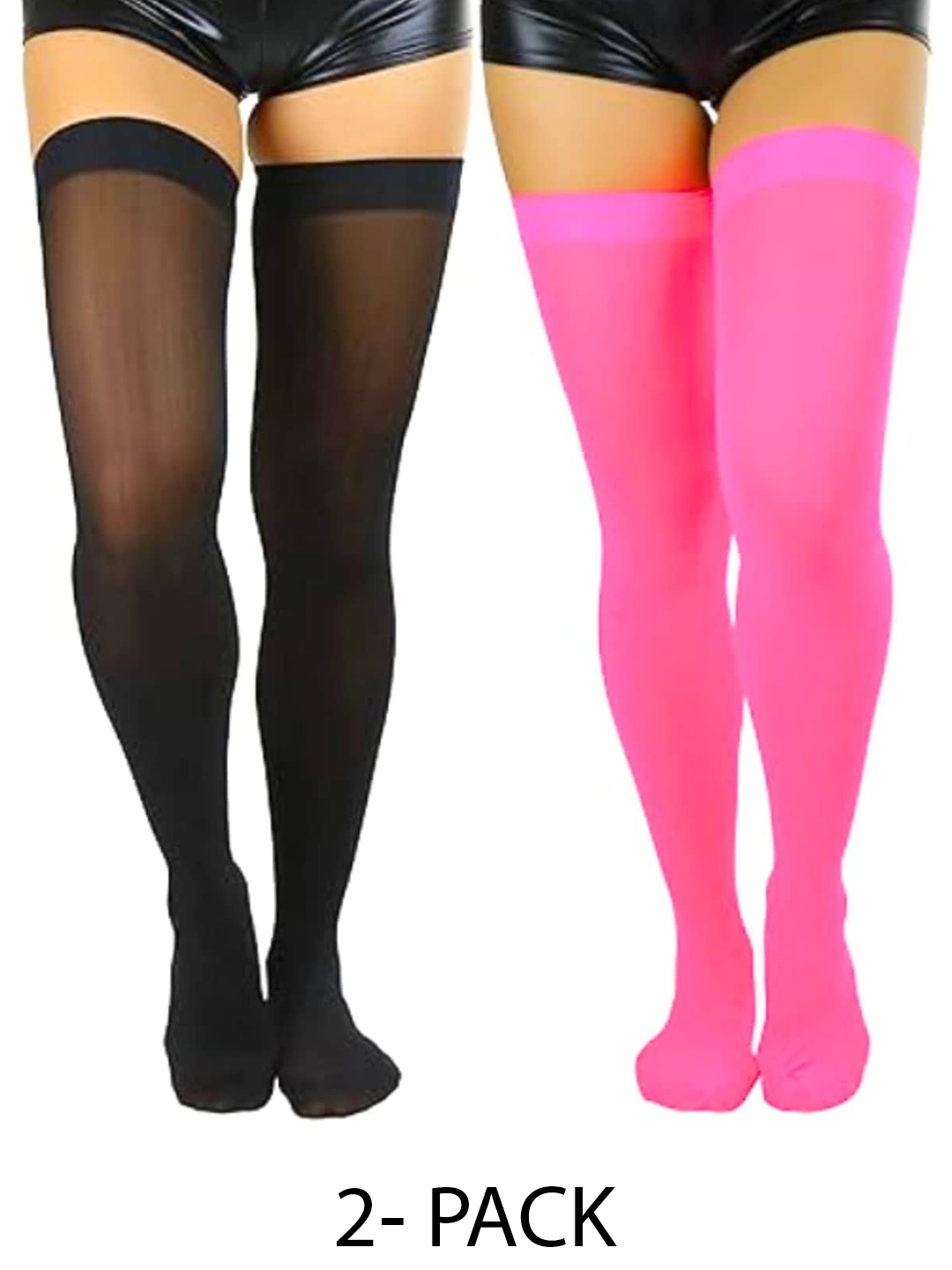 

BAESD Pack Of 2 Thigh-High Sheered Stockings, Black