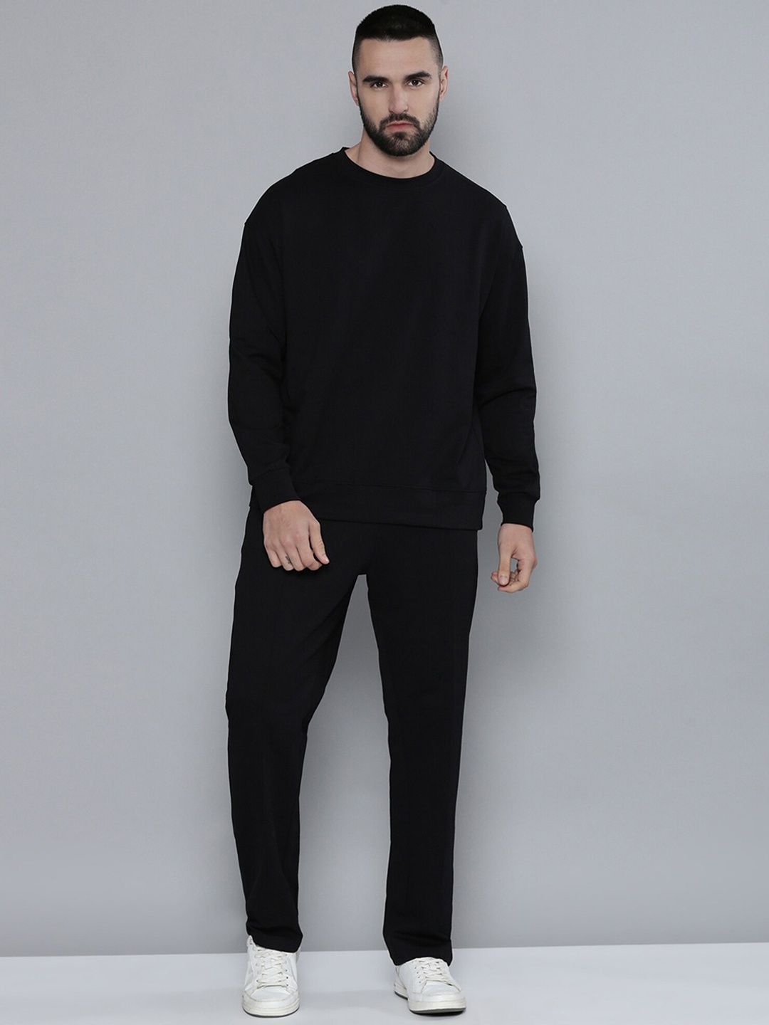 

Maniac Round Neck Sweatshirt & Joggers Tracksuit, Black