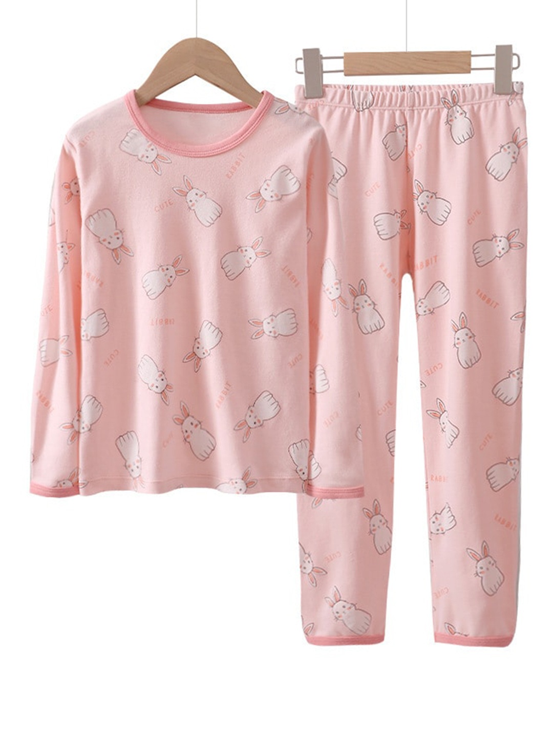 

StyleCast Girls Conversational Printed Long Sleeve Night suit, Pink