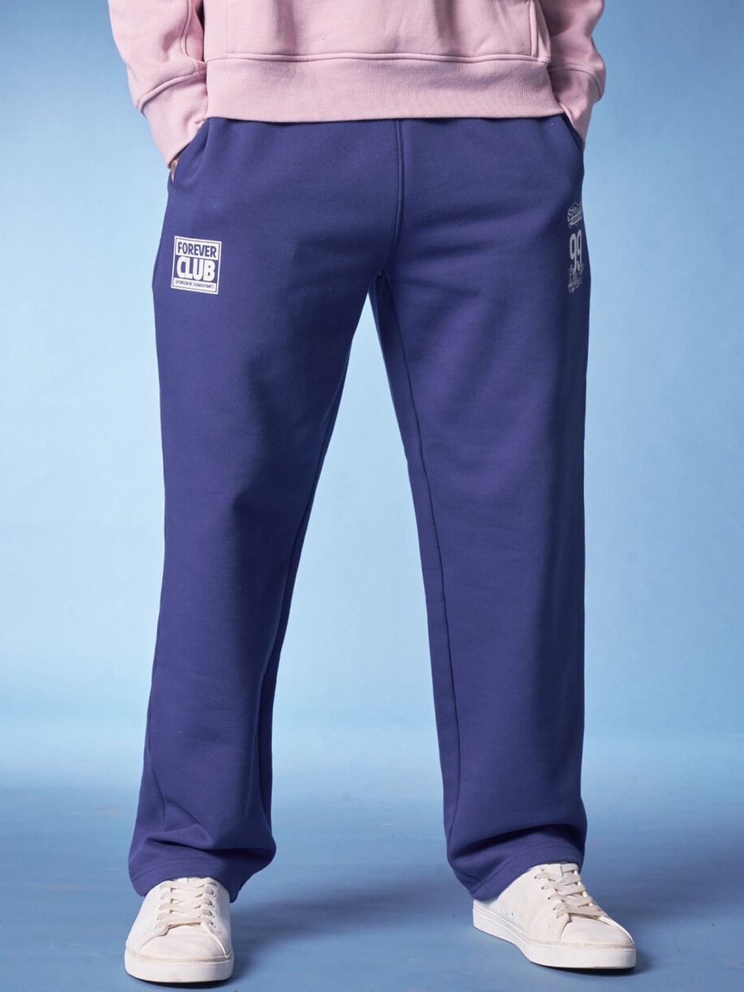

Bonkers Corner Men Relaxed Fit Mid-Rise Track Pant, Navy blue