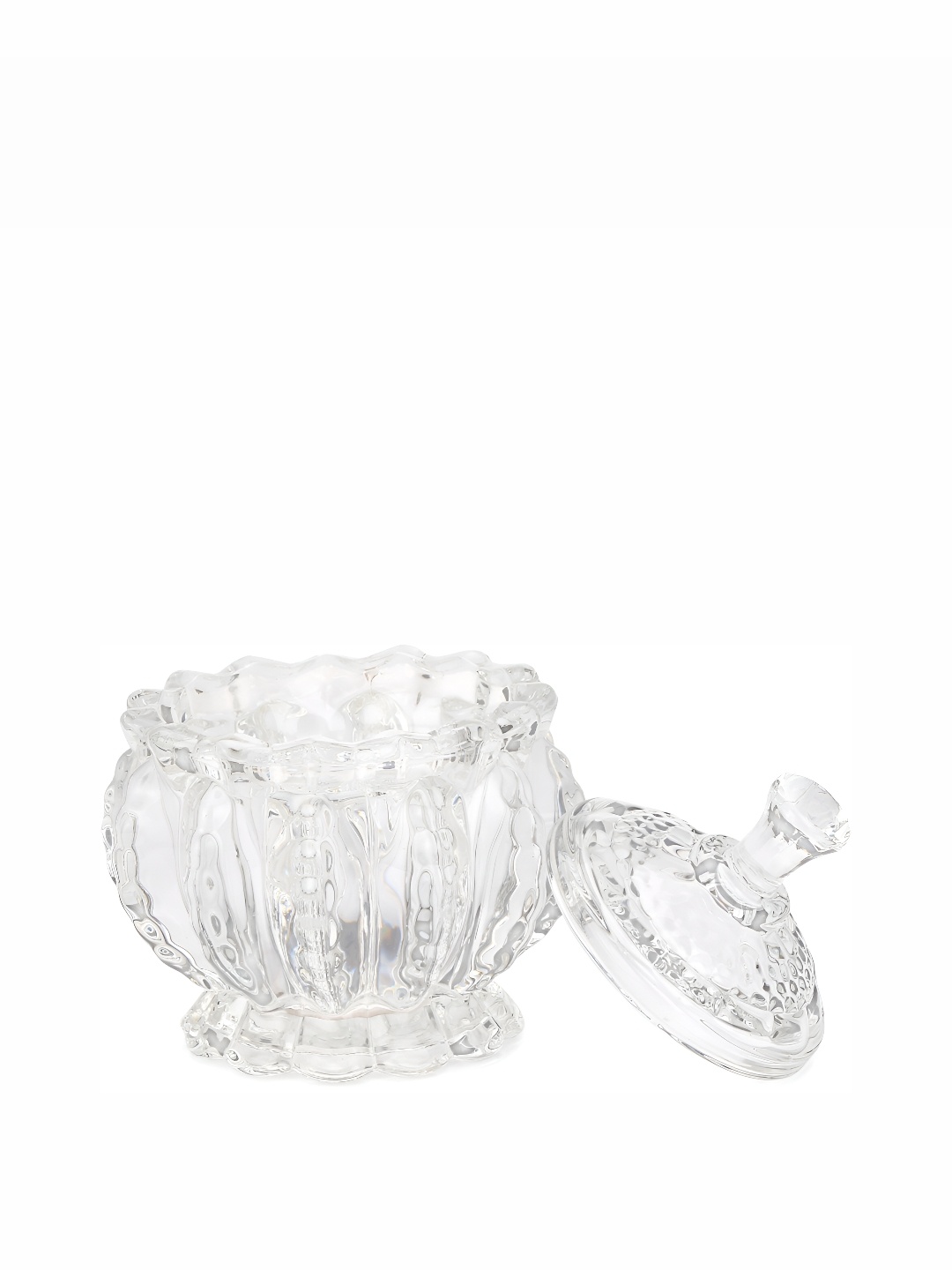 

Afast Transparent Textured Glass Dishwasher Safe Bowl With Lid