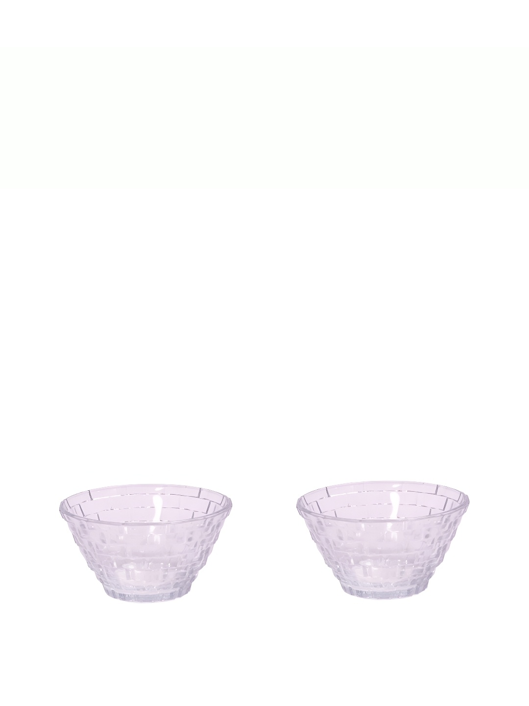 

Afast Transparent 2 Pieces Textured Glass Dishwasher Safe Serving Bowls