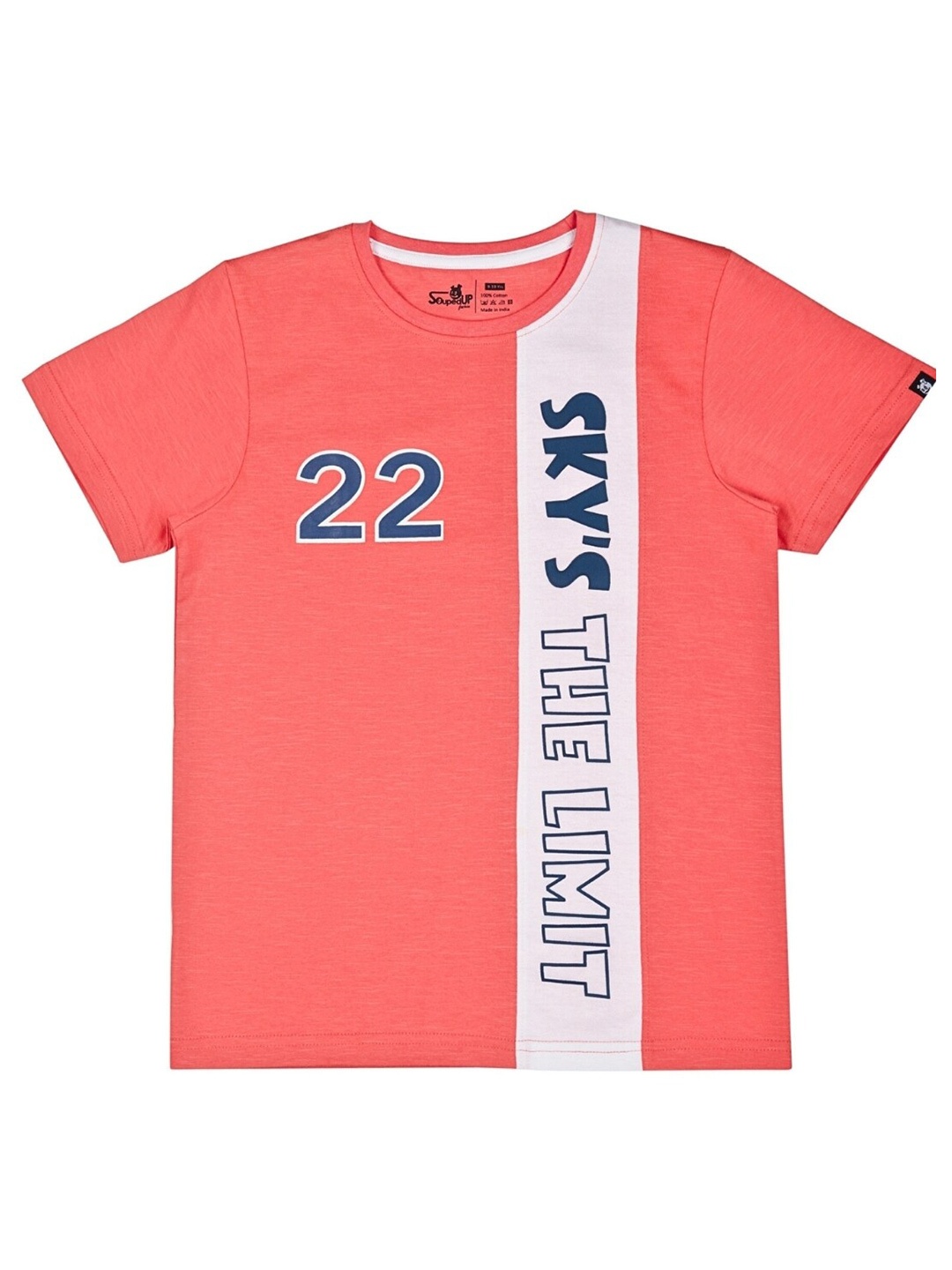 

Souped Up Fashion Boys Typography Printed Pure Cotton T-shirt, Peach
