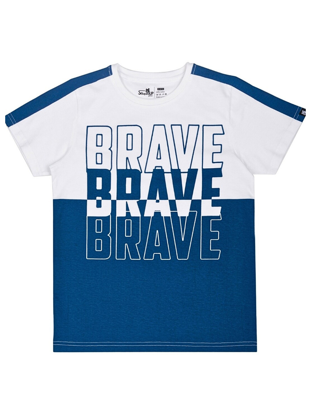 

Souped Up Fashion Boys Typography Printed Pure Cotton T-shirt, Blue