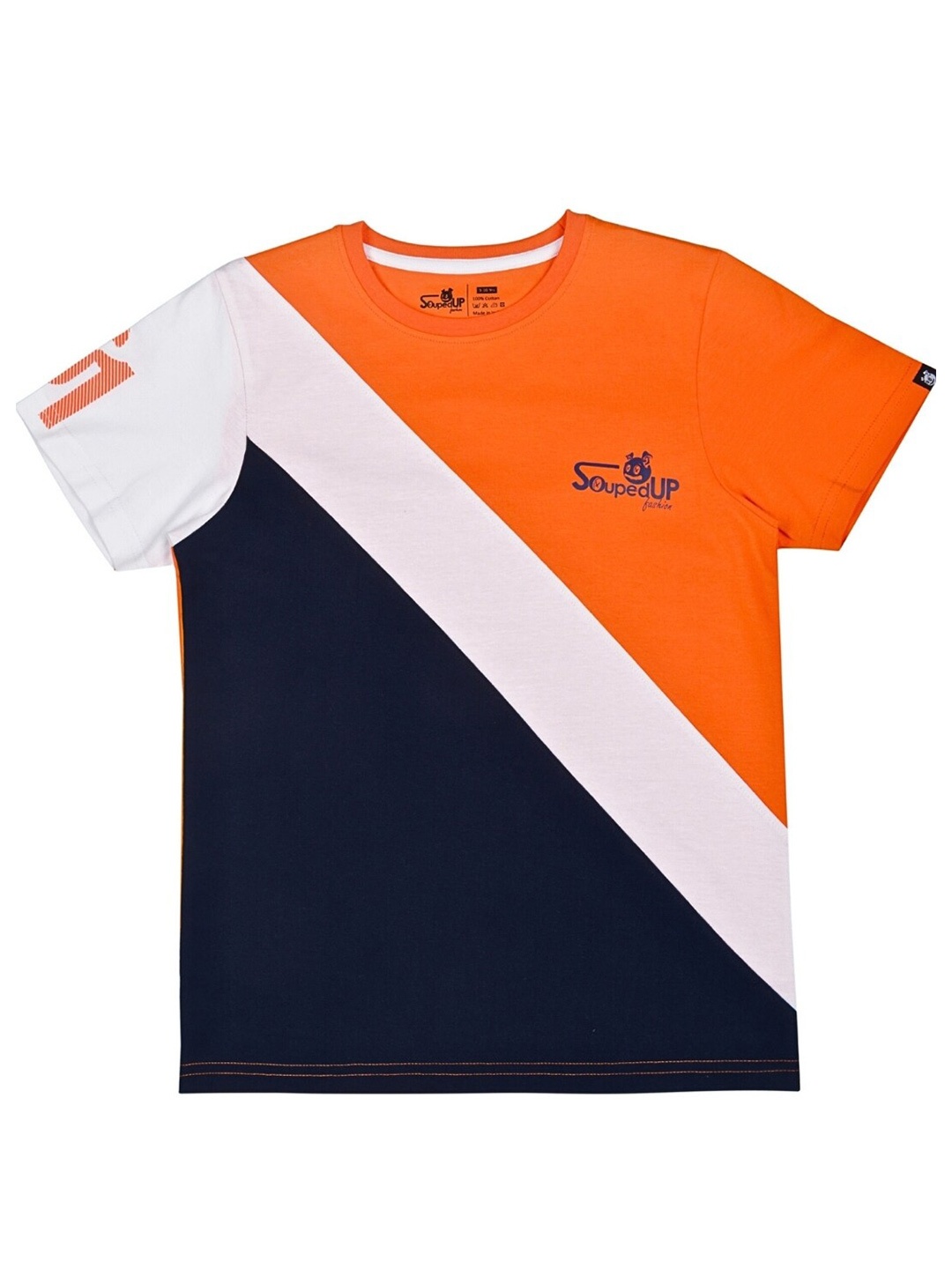 

Souped Up Fashion Boys Colourblocked Pure Cotton T-shirt, Navy blue
