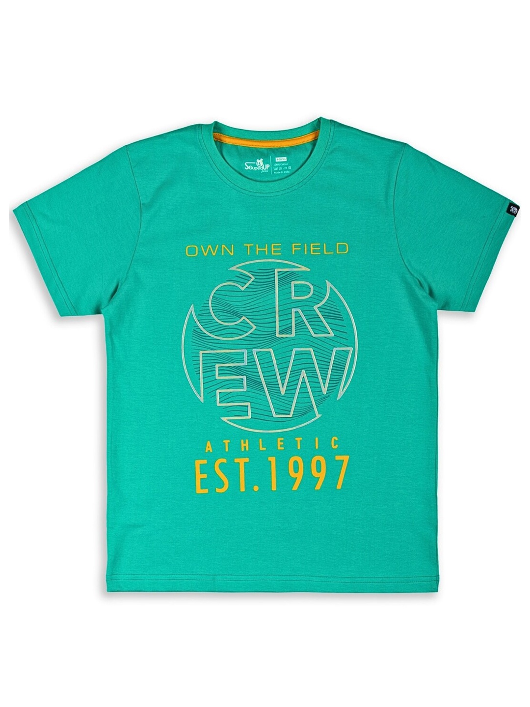 

Souped Up Fashion Boys Typography Printed Pure Cotton T-shirt, Green