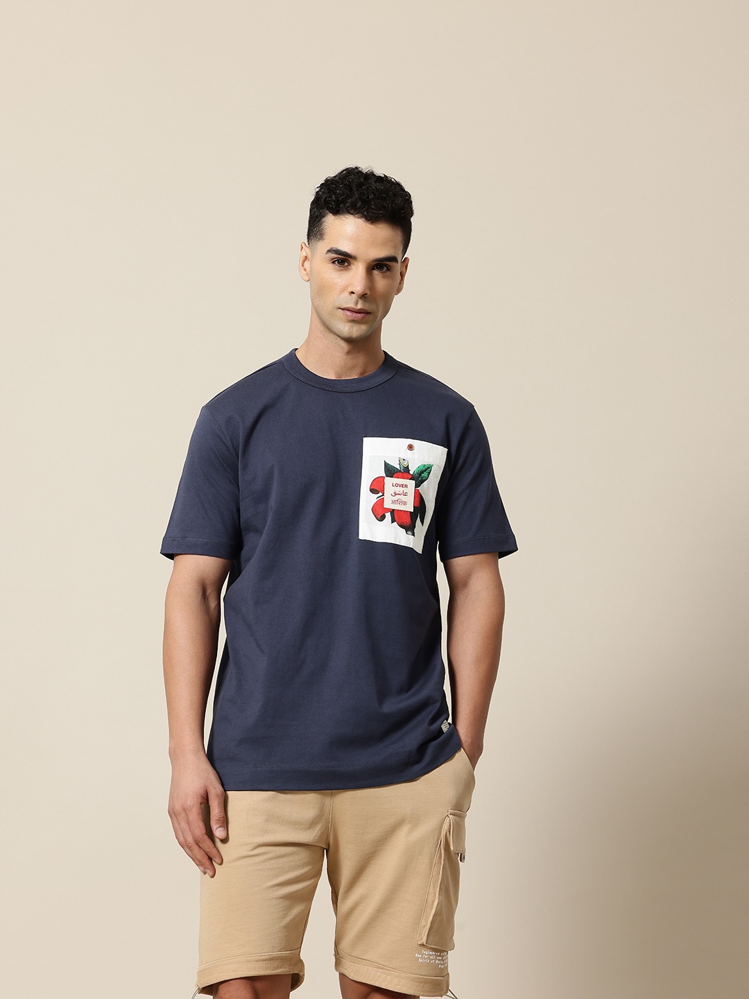 

Mr Bowerbird Pure Cotton Kapok Pocket T-shirt, Navy blue