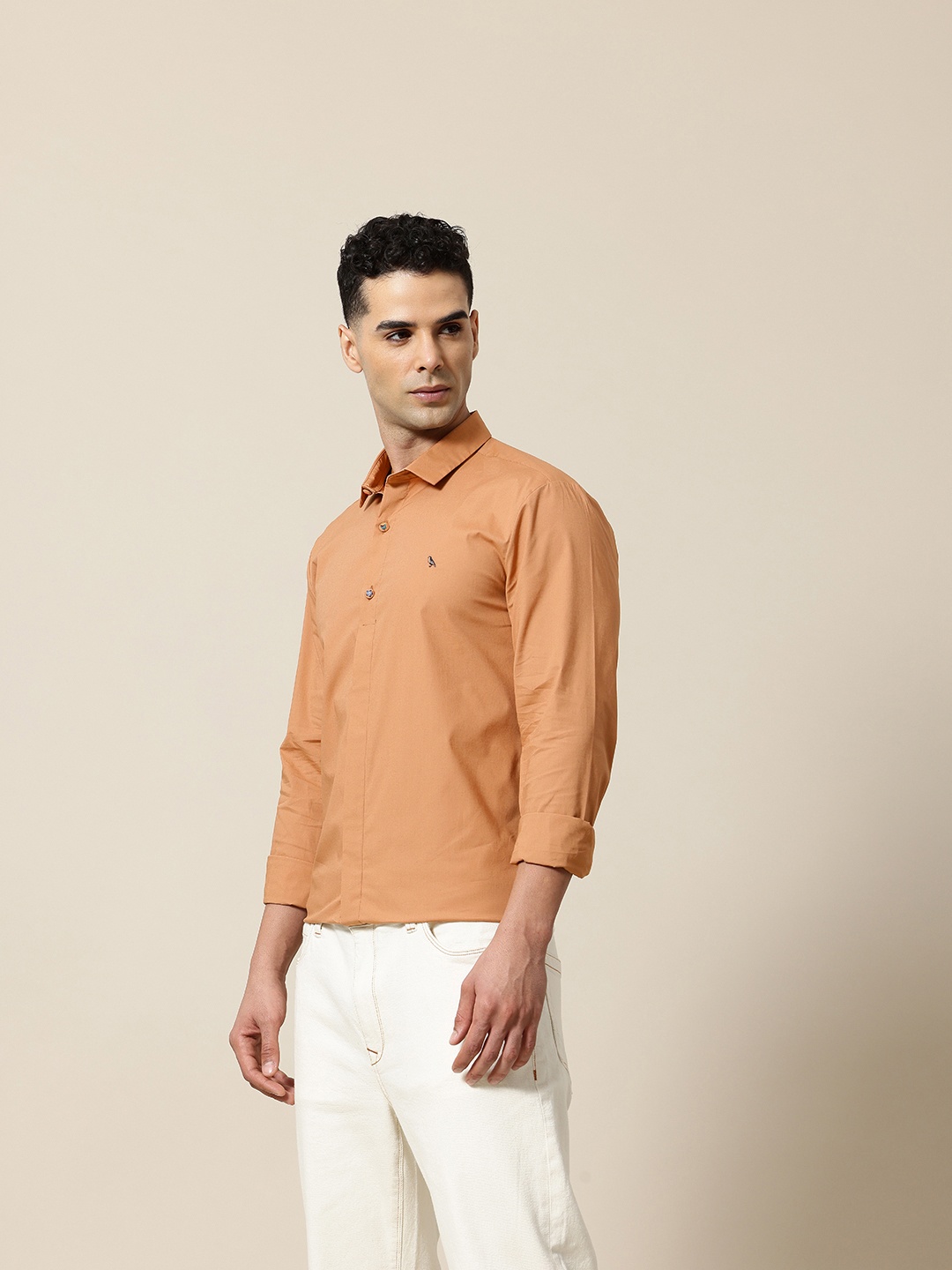 

Mr Bowerbird Tailored Fit Opaque Cotton Poplin Embroidered Shirt, Brown