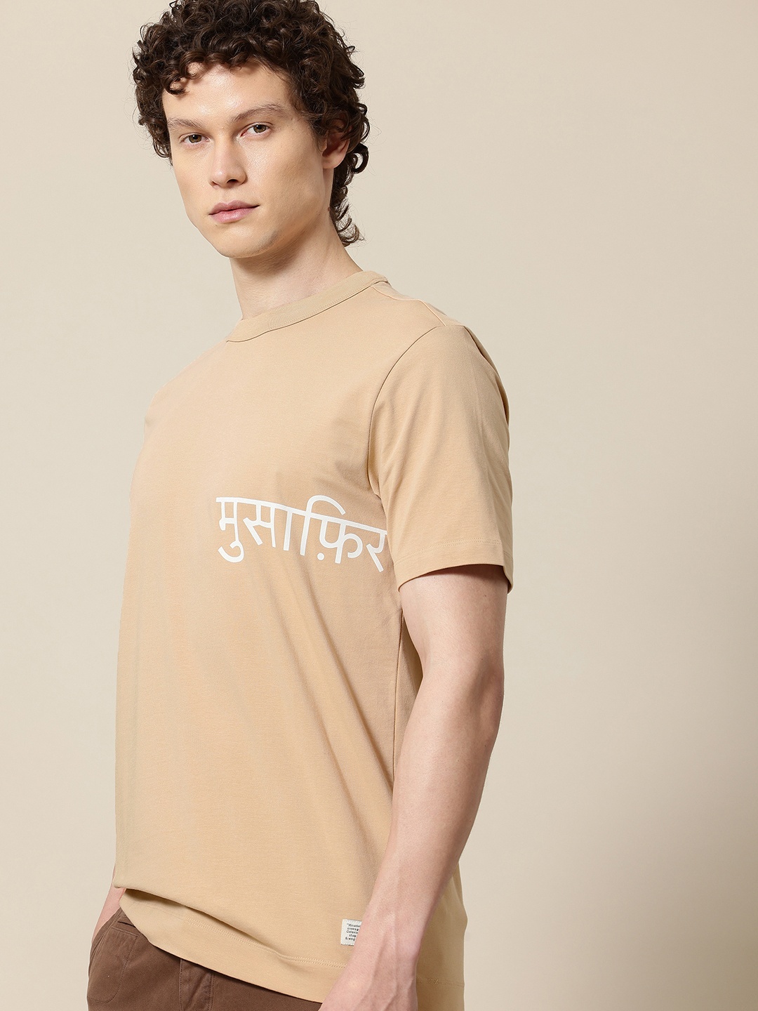 

Mr Bowerbird Typography Printed Pushtaini Musafir T-shirt, Beige