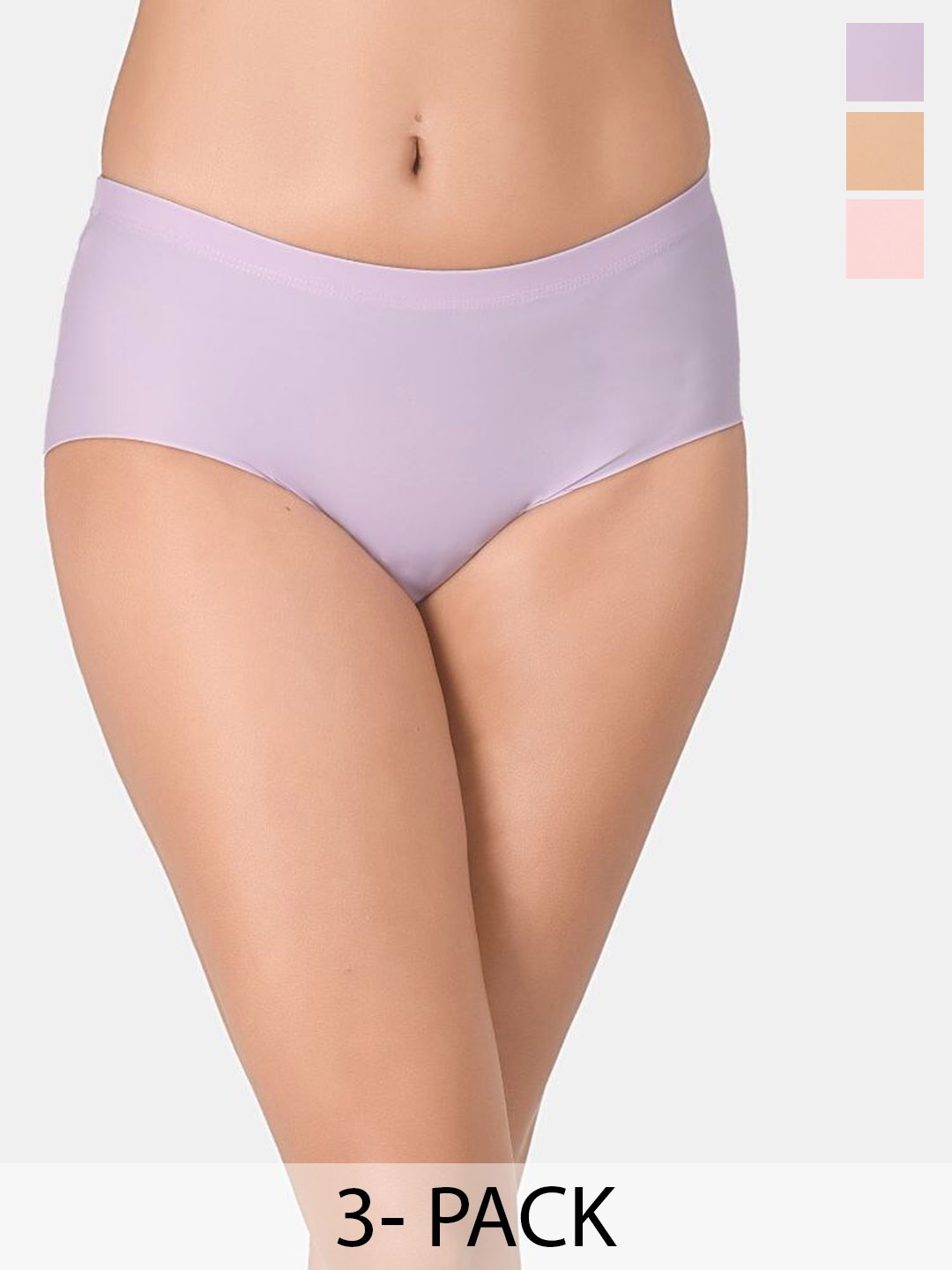 

Innocence Pack Of 3 Mid Rise Seamless Hipster Briefs, Lavender