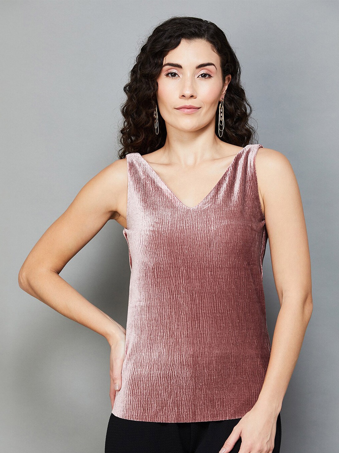 

CODE by Lifestyle Self Design V-Neck Top, Pink