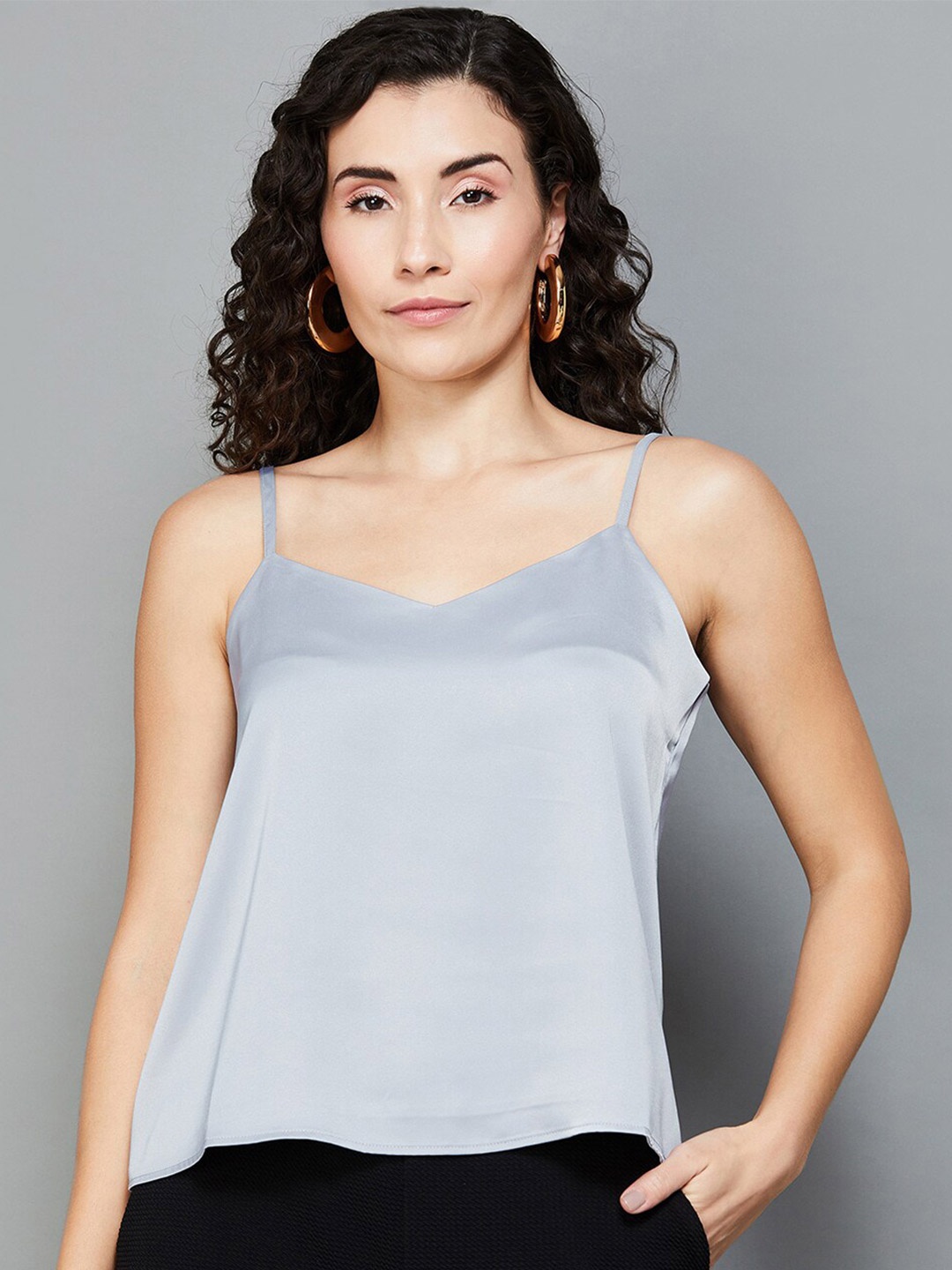 

CODE by Lifestyle Shoulder Strap Sleeveless Top, Grey