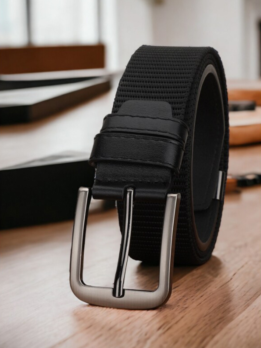 

Kastner Men Textured Canvas Belt, Black