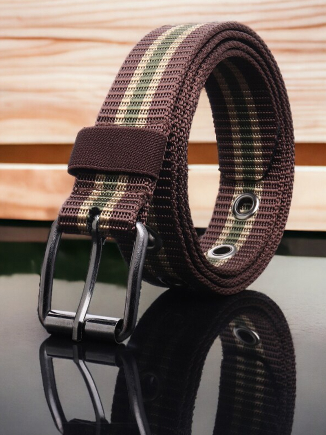 

Kastner Men Woven Design Canvas Belt, Brown