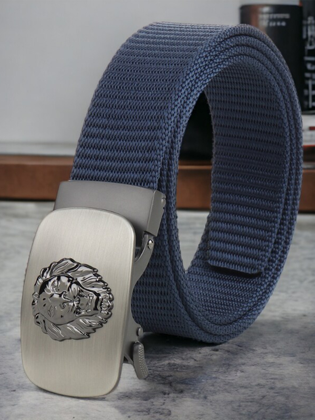 

Kastner Men Textured Canvas Wide Belt, Blue