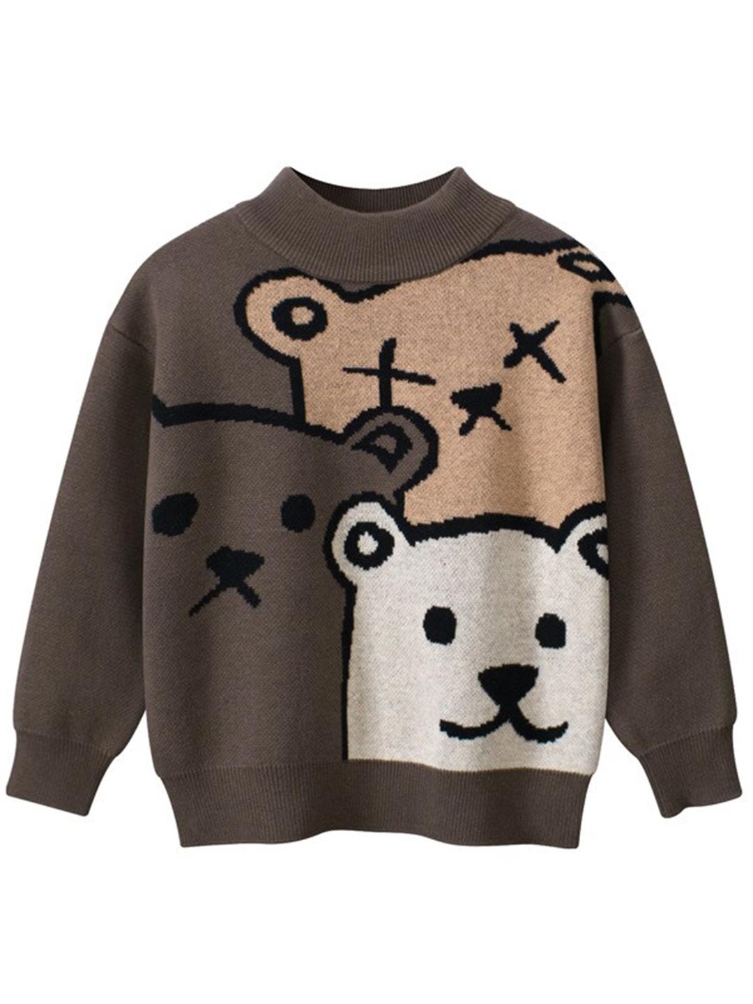 

StyleCast Boys Graphic Printed Cotton Pullover Sweater, Brown