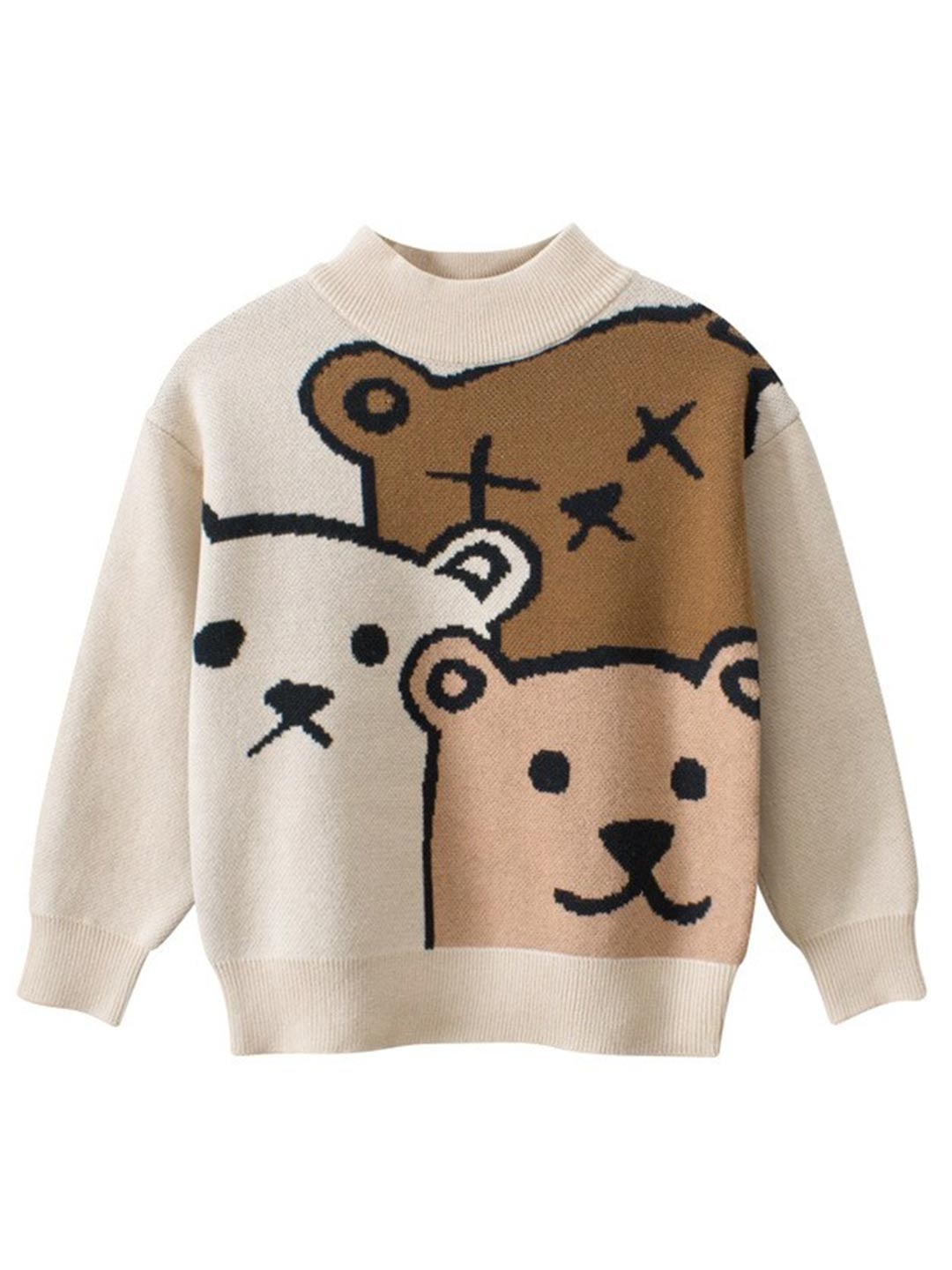 

StyleCast Boys Beige & Brown Graphic Printed Cotton Pullover Sweater