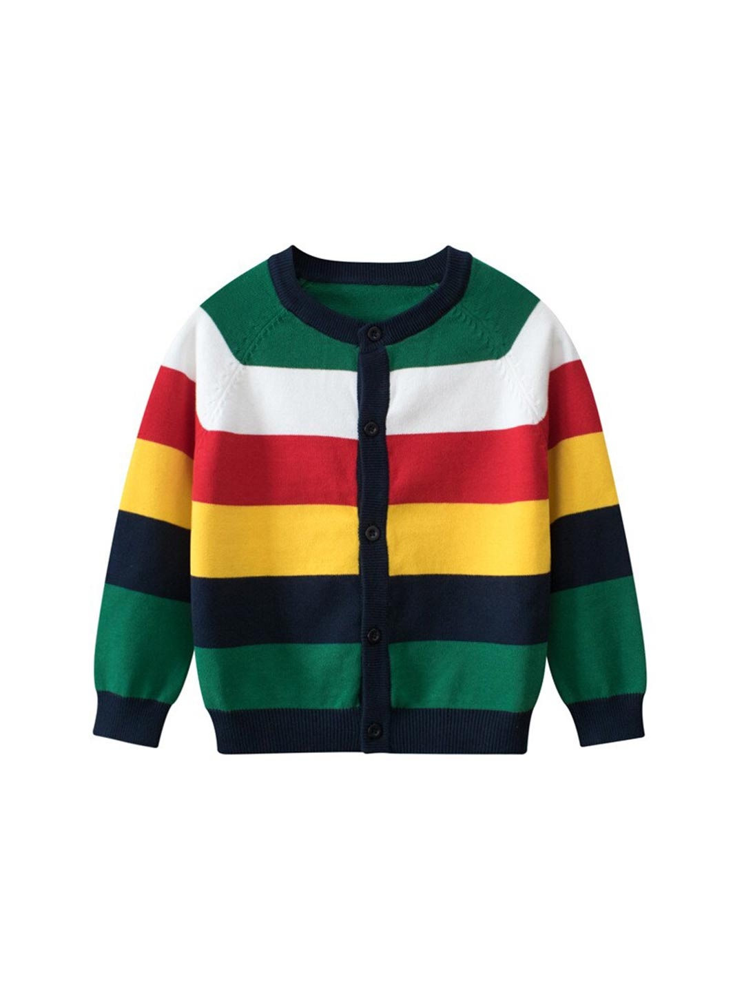 

StyleCast Boys Green & White Striped Cotton Cardigan Sweater