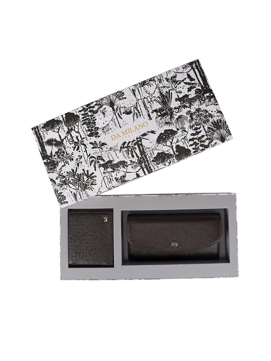 

Da Milano Men Textured Leather Wallet And Card Holder Accessory Gift Set, Brown