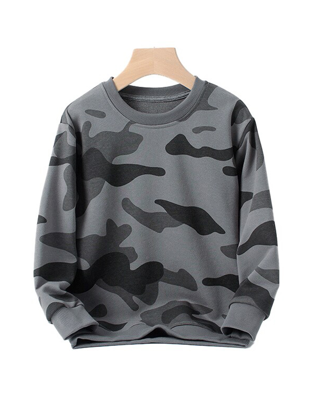 

StyleCast Boys Grey Camouflage Printed Cotton Pullover Sweatshirt