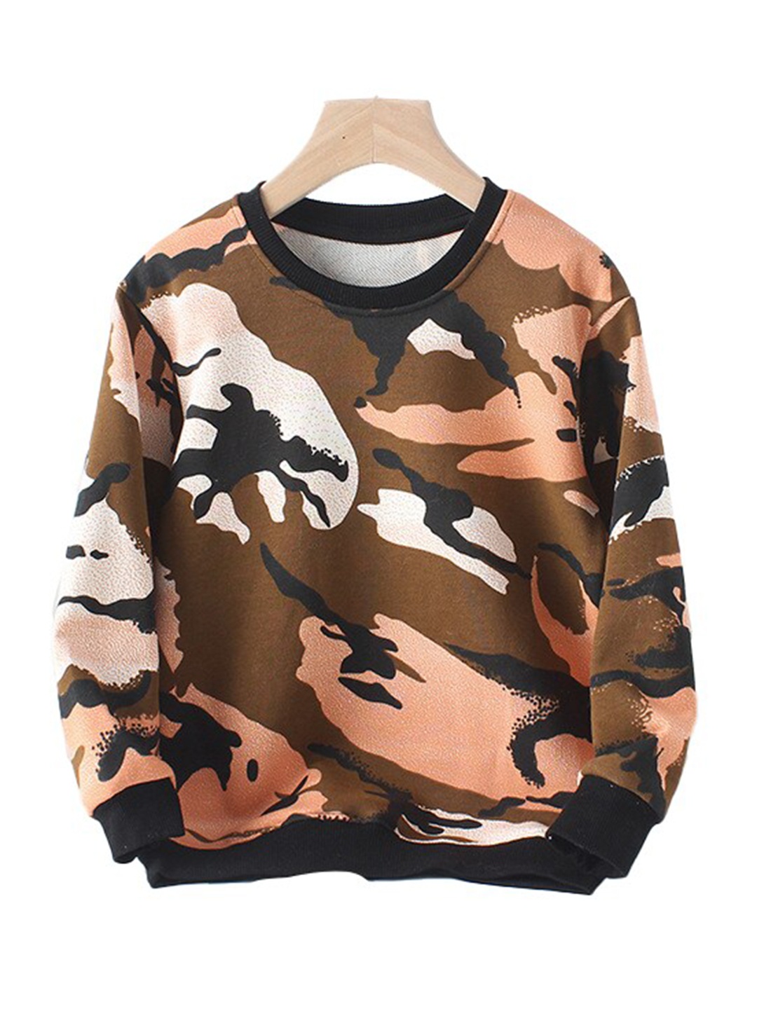 

StyleCast Boys Brown Camouflage Printed Cotton Pullover Sweatshirt