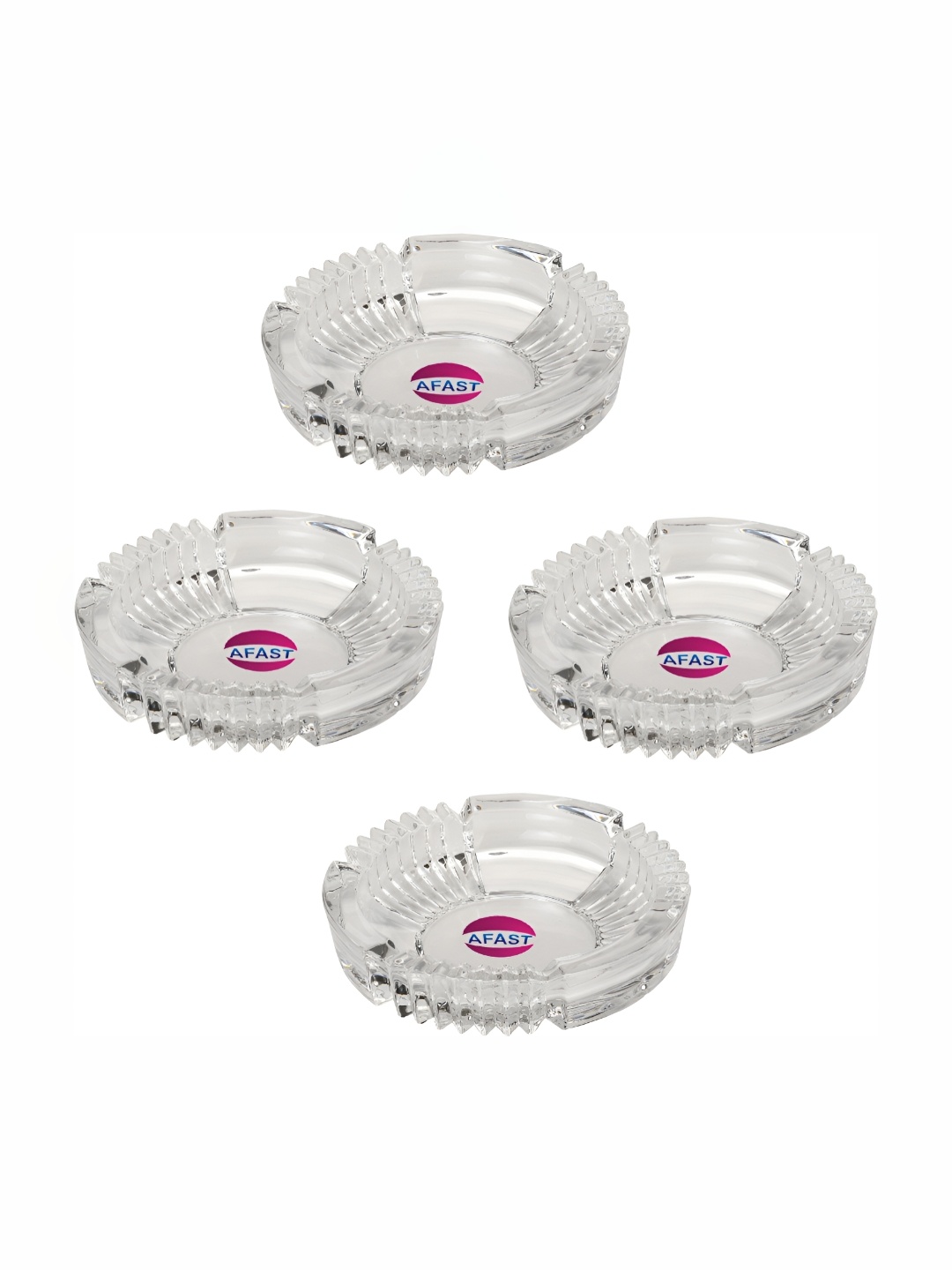 

Afast Transparent 4 Pcs Cool Glass Round Ash Tray