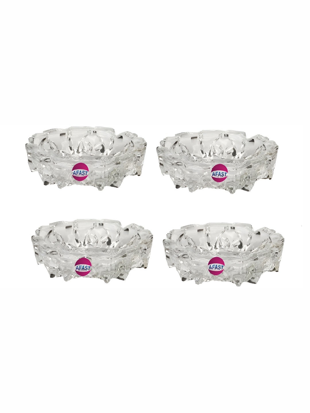 

Afast Transparent 4 Pcs Cool Glass Round Ash Tray