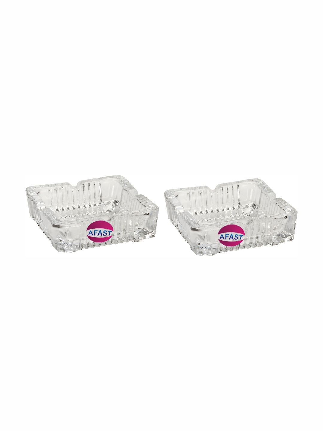 

Afast Transparent 2 Pcs Cool Glass Square Ash Tray
