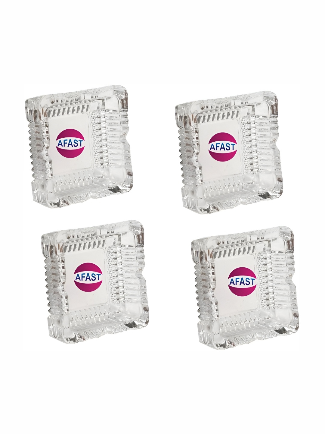 

Afast Transparent 4 Pcs Cool Glass Square Ash Tray