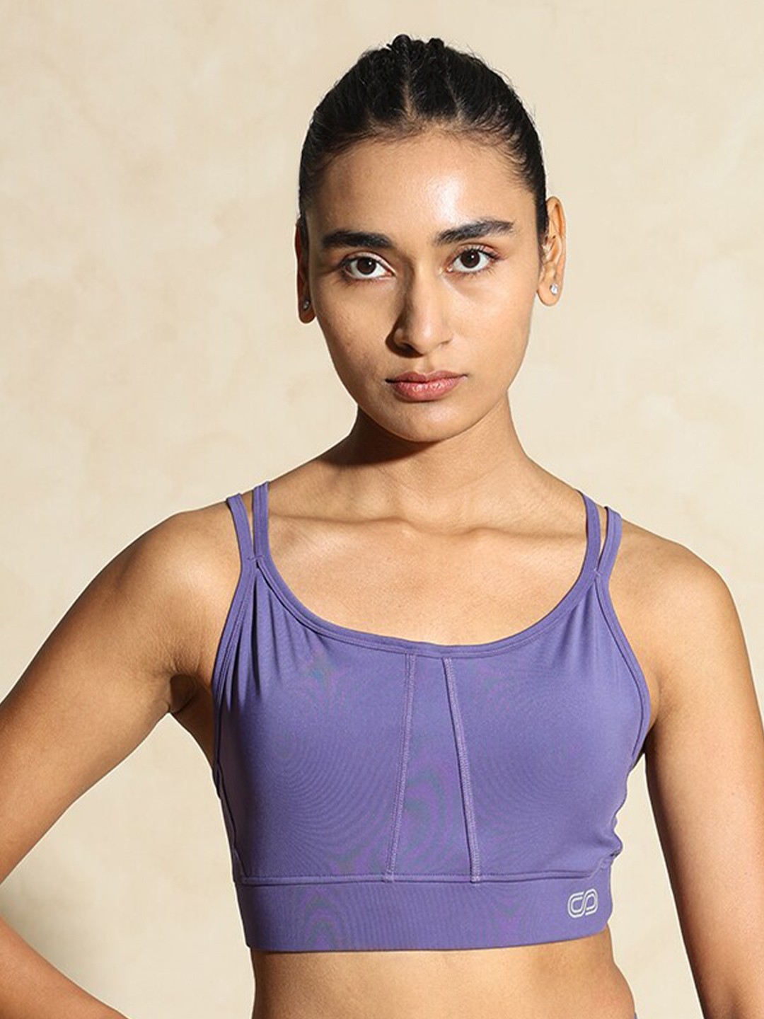 

Silvertraq Medium Coverage Removable Padding Anti Odour Yoga Bra With Moisture Wicking, Lavender