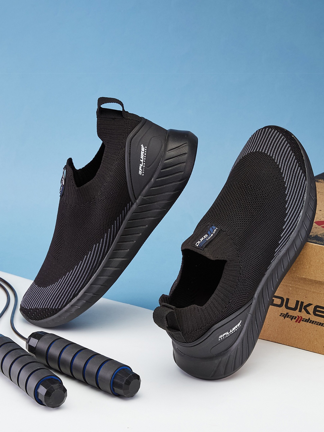 

Duke Men Slip-On Running Shoes, Black