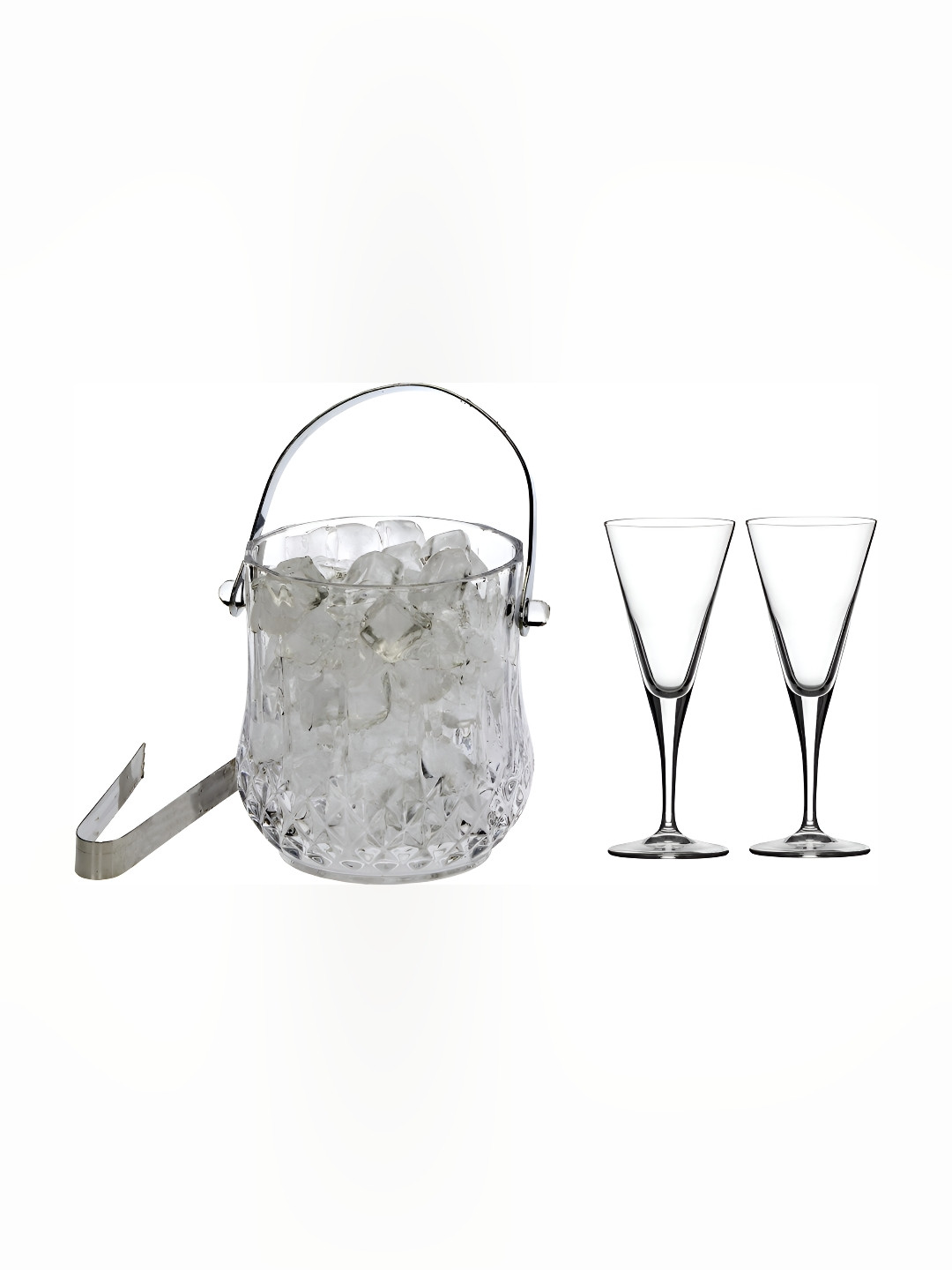 

Afast Transparent 3 Pcs Glass Ice Bucket With Glass