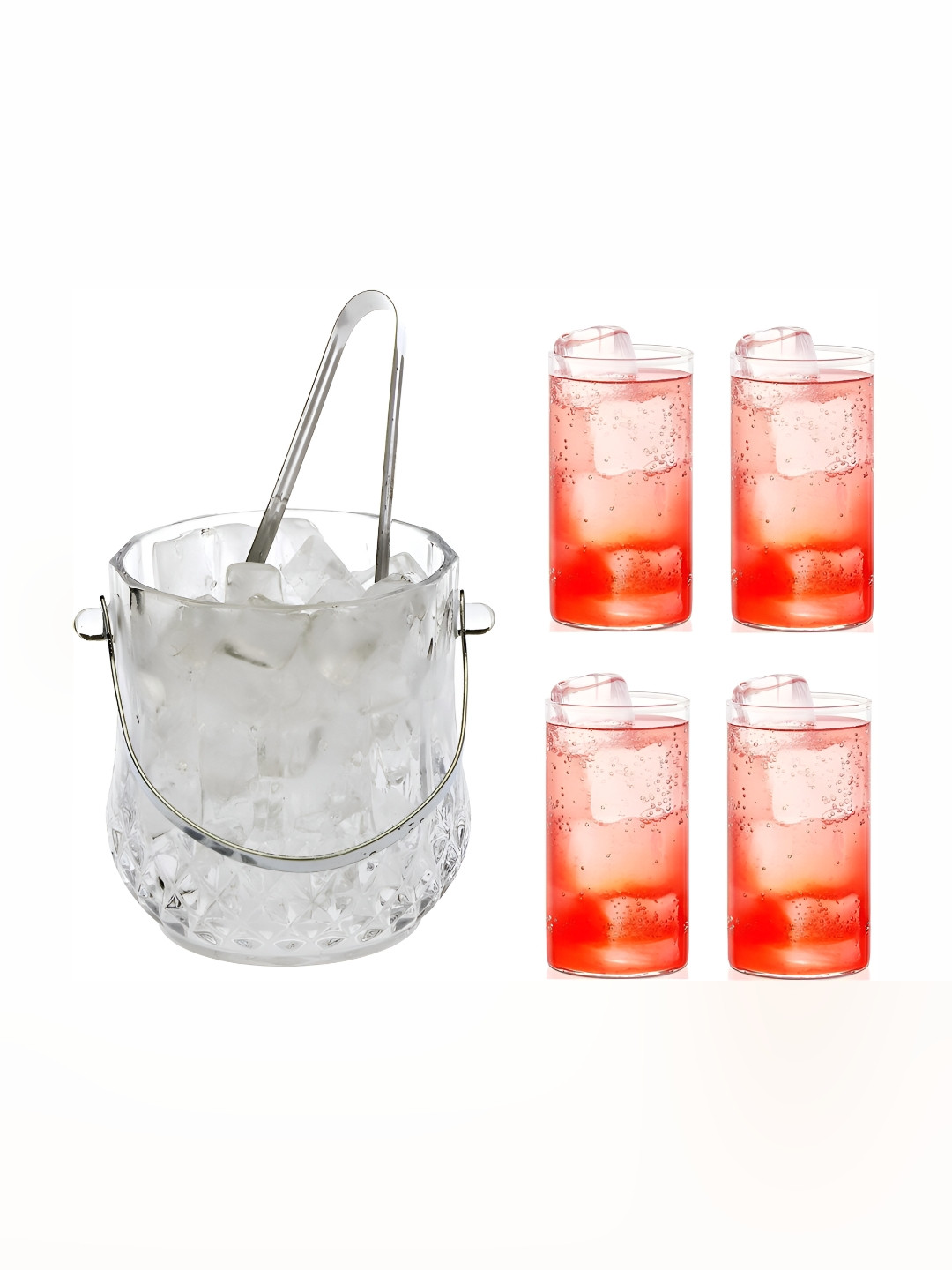 

Afast Transparent 5Pcs Glass Ice Bucket With Glasses