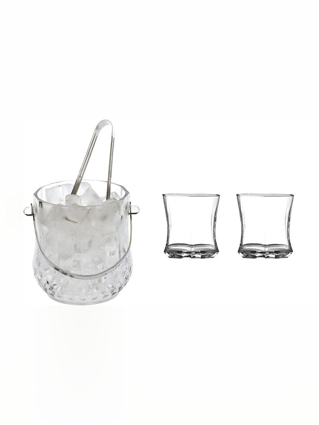 

Afast Transparent 3 Pcs Glass Ice Bucket With Glasses
