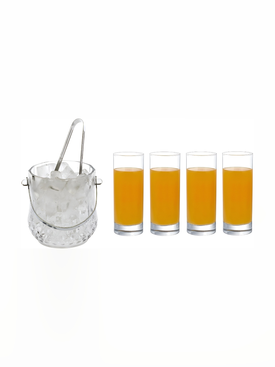 

Afast Transparent 5 Pcs Glass Ice Bucket With Glasses