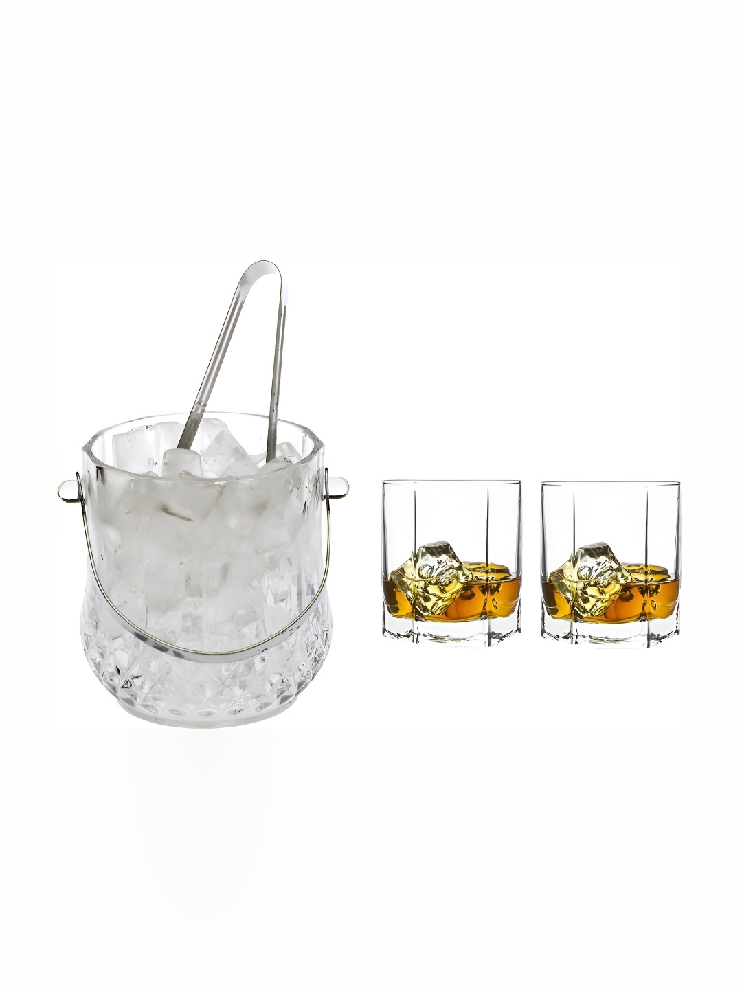 

Afast Transparent 3 Pcs Glass Ice Bucket With Glasses