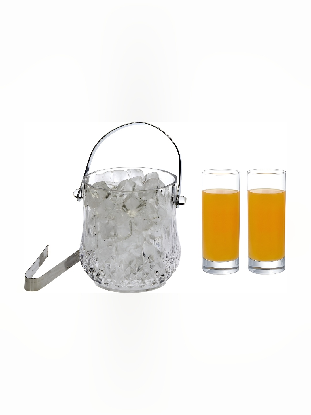 

Afast Transparent 3 Pcs Glass Ice Bucket With Glasses