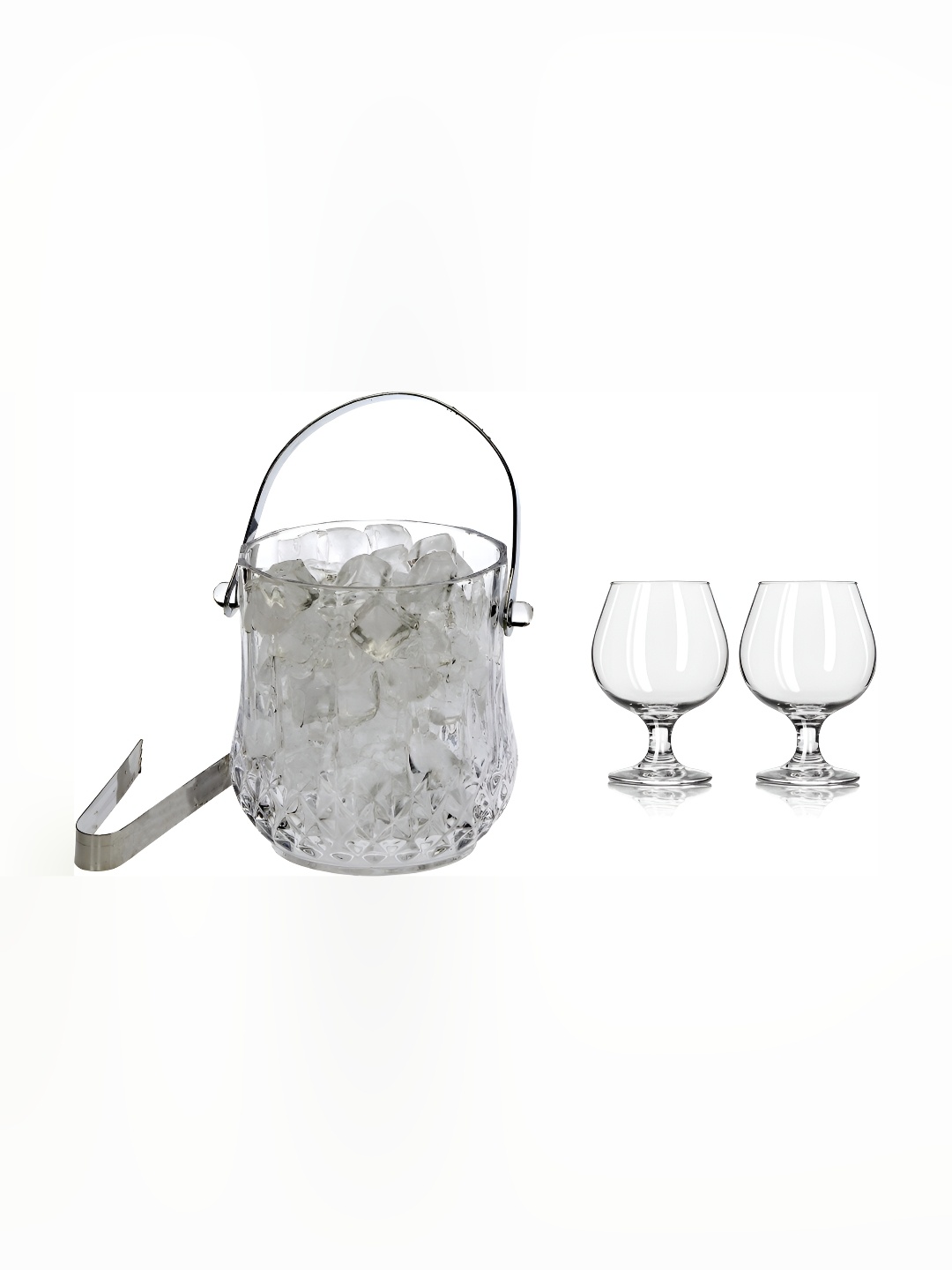 

Afast Transparent 3 Pcs Glass Ice Bucket With Glasses